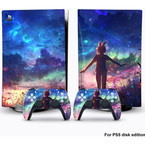 Bunny Girl Style PS5 Disc Edition Skin Sticker for Playstation 5 Console & 2 Controllers Decal Vinyl Protective Skins Style 2
