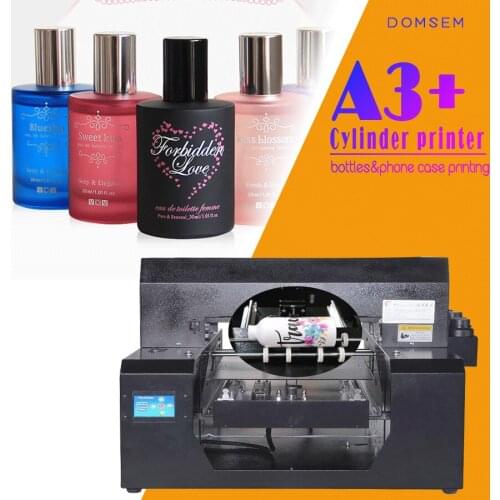 DOMSEM Inkjet Printing Machine A3 UV Printer For Flat Cylinder Bottle Phone Case Cover MultiColor Multifunction 3D Relief Effect