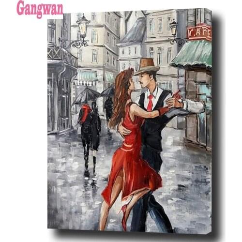 Dancing In The Rain 5d diy full square diamond painting couple dancer pictures for embroidery round diamond mosaic home decor