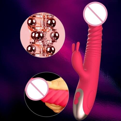 Telescopic Sex Toy for Woman Heating Rotation Beads Clitoris Stimulator Dildo Vibrator Rabbit Tongue Licking G-spot Massager