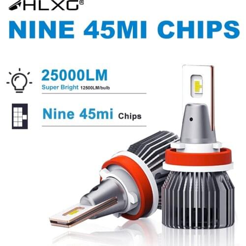 U6 Led Headlight Bulbs H7 LED Car Lights H4 H11 HB3 9005 HB4 9006 6500K 90W 12V 25000LM High Bright Headlamps Car Accessories