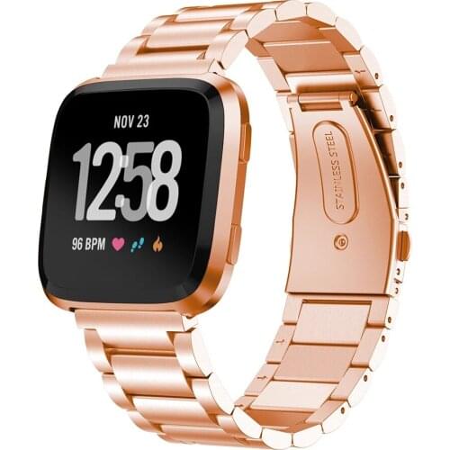 For Fitbit Versa Smart Bracelet Stainless Steel Strap Metal Wristband Loop For Fitbit Versa 2 /Lite Smart Watch Band