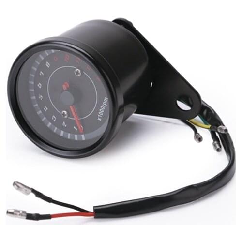 DC 12V Universal Motorcycle Tachometer Meter LED Backlight Tachometer Gauge Rev Counter 0-13000 RPM