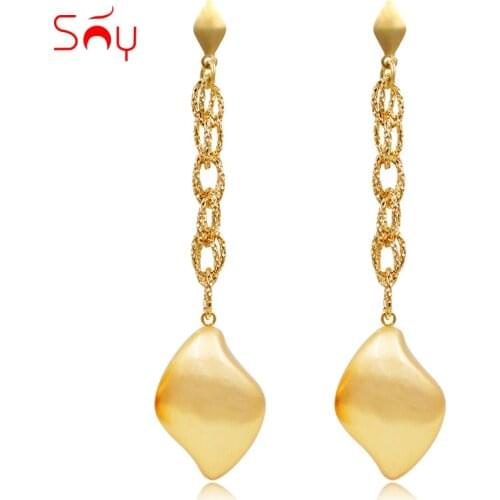 Sunny Jewelry Long Drop Dangle Earrings For Women Copper High Quality Heart Fashion Jewelry 2020 For Party Wedding Daily Gift