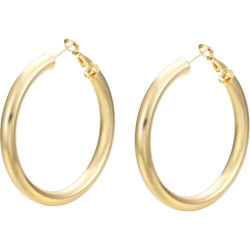 925 Sterling Silver Classic Circle Hoop 18K Gold Earrings For Women Party Gift Fashion Charm Wedding Jewelry