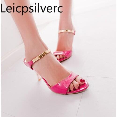 Womens Slippers summer new style Solid Open toe Fine heel High heel Womens shoe plus size 34-43