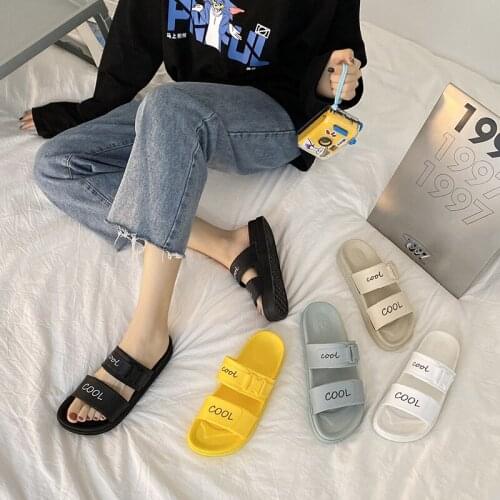 2020 new Summer ladies slippers outside Open toe letters Comfortable skin-friendly non-slip wild shopping platform shoes U24-79