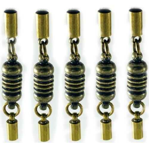 5pcs/Lot Ancient Bronze Cylinder Magnet Buckle Inner diameter 3mm bracelet necklace connection body jewelry accessories