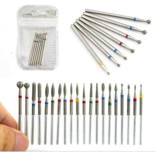 7pcs/Set Diamond Nail Drill Bit Rotary Electric Milling Cutters For Pedicure Manicure Files Cuticle Burr Tool Nail Accessories