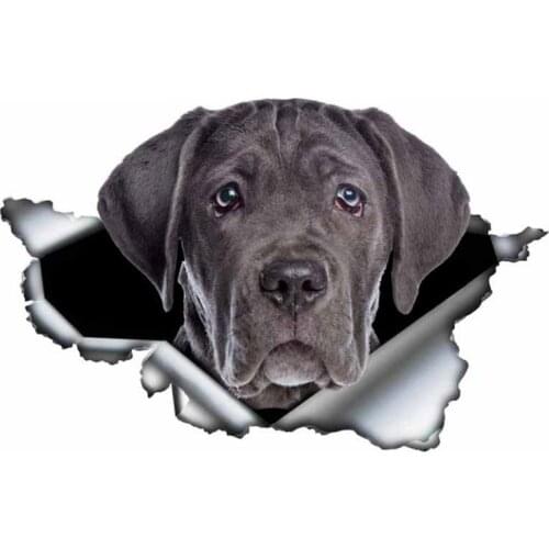A0115# 13 cm/17 cm 3D Self-adhesive Decal Black Cane Corso Dog Car Sticker Waterproof Auto Decors on Bumper Rear Window Laptop