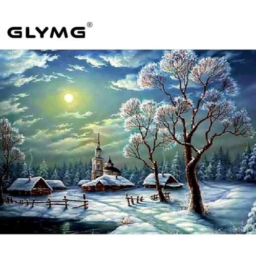GLymg 5d Diy Diamond Painting Full Drill Snow Sun Scenery Full Square Rhinestones Embroidery Cross Stitch Diamond Embroidery