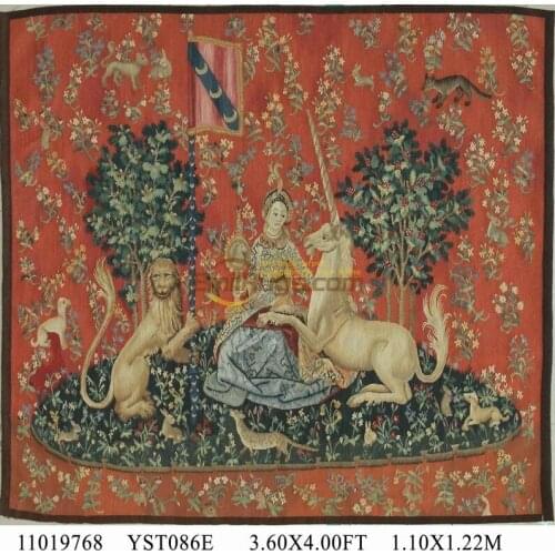 Antique French Style Aubusson Tapestry Brown Fashionable Circular Household Decoration Mat Wall Tapestry Color Bedding