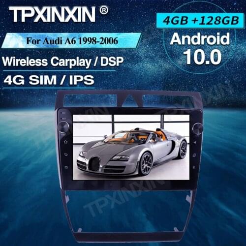 Android Car Radio 4+128G For Audi A6 1998-2006 Wireless Carplay Car Multimedia Player Headunit Audio Radio Navigtion DSP IPS