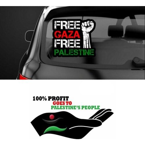 FREE PALESTINE FREE GAZA Freedom Charity Glass Car Sticker Protest Car Stickers Quick Installation Car Stickers Dropshipping New