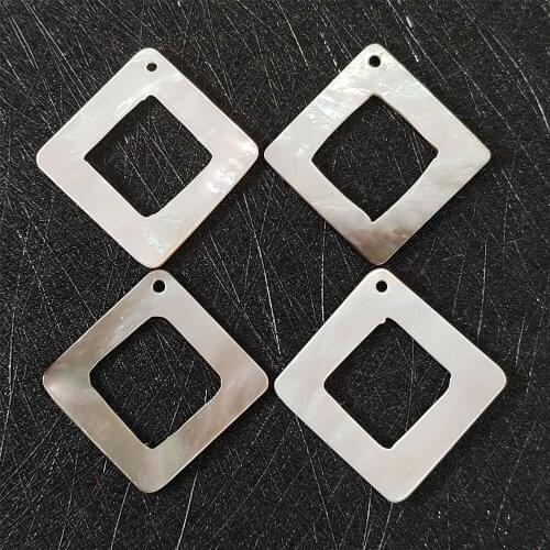 5pcs Black Shell Square Beads and Natural Freshwater Shell Mother-of-pearl Jewelry Making Necklace Earrings Accessories 23mm