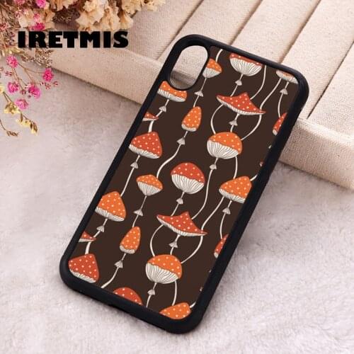 Iretmis 5 5S SE 2020 Phone Cover Case for iPhone 6 6S 7 8 Plus X Xs XR 11 12 Mini Pro Max Silicone Fly Agaric Mushroom Pattern