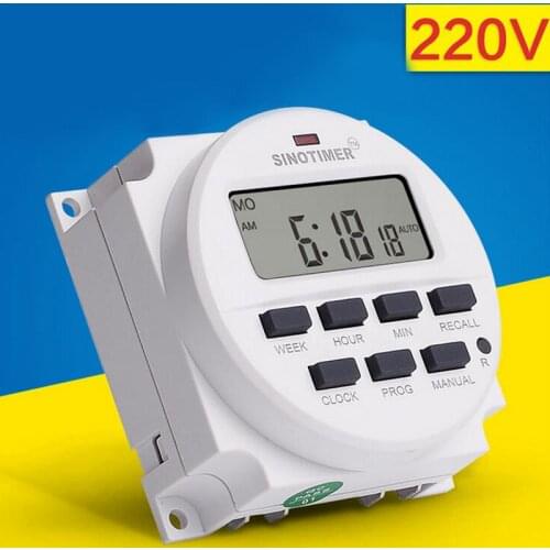 LCD Digital Programmable Timer Switch With UL Listed Relay Inside And Countdown Time Function 220 - 240V 16A AC