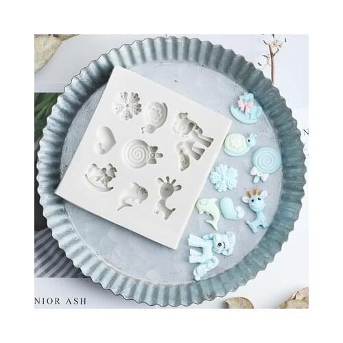 Floret Flowers Silicone Molds Cartoon Pony Horse Fondant Cake Mold Candy Fondant Mould Cake Decorating Tools Chocolate Resin