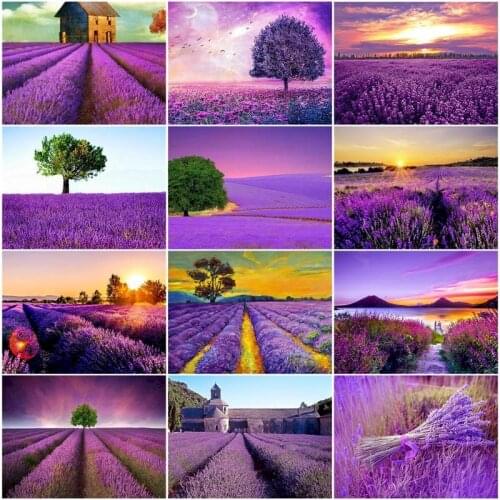 Diy Painting By Numbers Lavender Field Oil Paint By Numbers Kit Natural On Canvas HandPainted Wall Art Picture Gift Home Decor