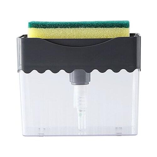 Pump Dispenser Kitchen Hand Press Soap Organizer New Creative Cleaning Liquid Dispenser Container with Sponge Holder JU31709
