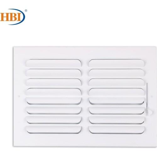 HBI 2-Way W12" x H8" Curved-Blade Ventilation Grille Air Outlet Valve Air Supply Register Air Vent Cover Steel Ceiling/Sidewall