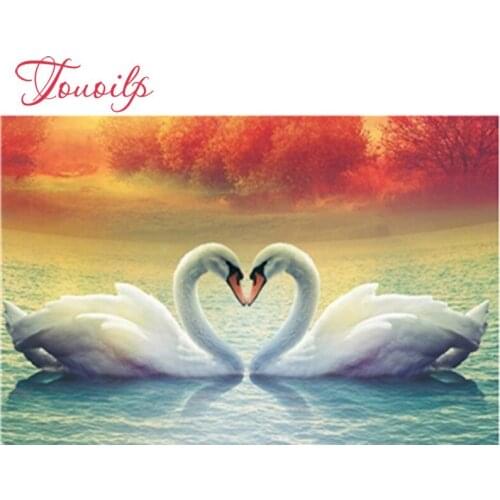 Mant peinture broderie cygne cristal dessin couture cadeau plein diamant mosaïque point de croix décor à la maison