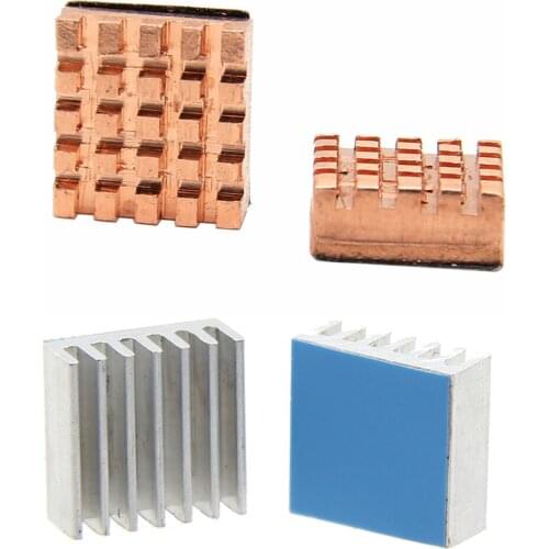 Raspberry pi Heatsink Kit 2Pcs Copper Heat Sink + 2Pcs Aluminum Heatsinks for Raspberry pi4 Model B/3b+/ 3b / 2b / b+ / zero / z