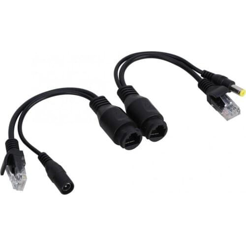 Computer Connectors Dc Jack 12V Power Over Ethernet Passive POE Adapter Cable Splitter Injector Waterproof Computer Cable
