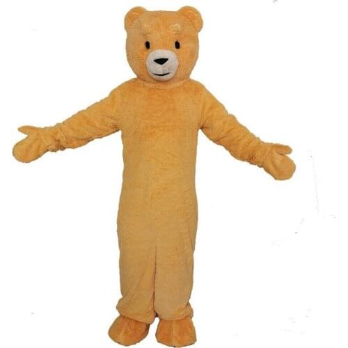 Yellow Bear Mascot Costume Suit Cosplay Outfit Furry Suits Party Game Fursuit Cartoon Dress Carnival Halloween Xmas Ad Clothes