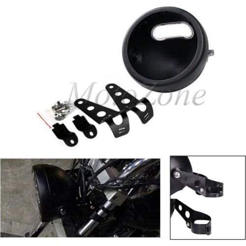 5 3/4" 5.75 Inch Motorcycle LED Headlight Housing Bucket Mounting Bracket Suit For Harley Sportster Iron 883 Headlight Housing
