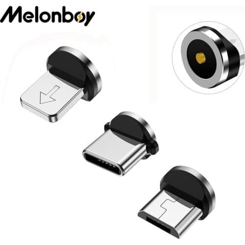 Round Magnetic Cable plug Type C Micro USB C Plugs Fast Charging Adapter Phone Type-C Magnet Charger Plug No Cables