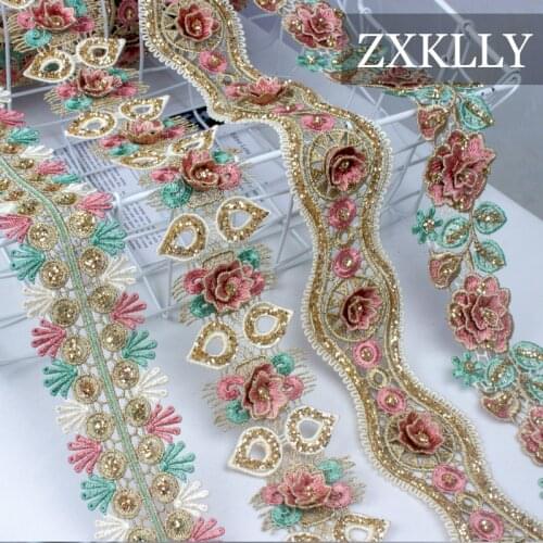 Clothing Lace Textile Accessories Embroidery Womens Water-Soluble Lace Color Gold Thread Diy Clothing Lace For Crafts