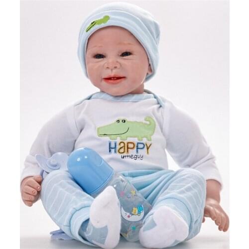 Newborn Bebe Doll Silicone Baby 55CM 22 Inches High Quality Reborn Dolls Cute Lifelike Doll Reborn Baby Toys For Baby Boy Gifts