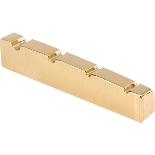 42mm Slotted Brass Metal String Nut for 4-String Electric Bass Guitar Professional Stringed Instruments Guitar Parts Accessories