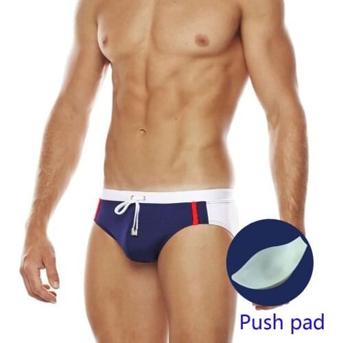 Mens Bikini Bottoms Summer Swimming Shorts 2021 New Mens Beach Swimming Trunks Shorts Briefs Panties Swimsuit with Push Pad
