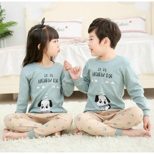 Boys Girls Unicorn Pajamas Kids Sleepwear Cartoon Toddler Nightwear Cotton Pyjamas Suit Baby Girl Clothes T shirt + Pant Pyjamas