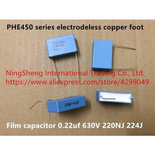 Original new 100% PHE450 series electrodeless copper foot film capacitor 0.22uf 630V 220NJ 224J (Inductor)