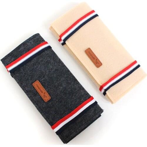 Portable Felt Roll-up Storage Bag Jewelry Roll Holder Folding Travel Earrings Necklaces Bracelets Rings Jewelry Organizer