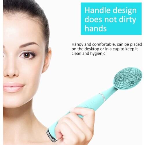 Rechargeable Ultrasonic Silicone Electric Facial Cleansing Brush Sonic Face Cleanser Cleansing Skin Mini Washing Massager Brush