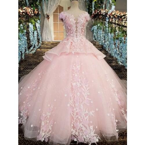 Puffy Pink Quinceanera Dresses 2020 Sweetheart Top Beaded Sweet 16 Ball Gowns Years Birthday Party dress
