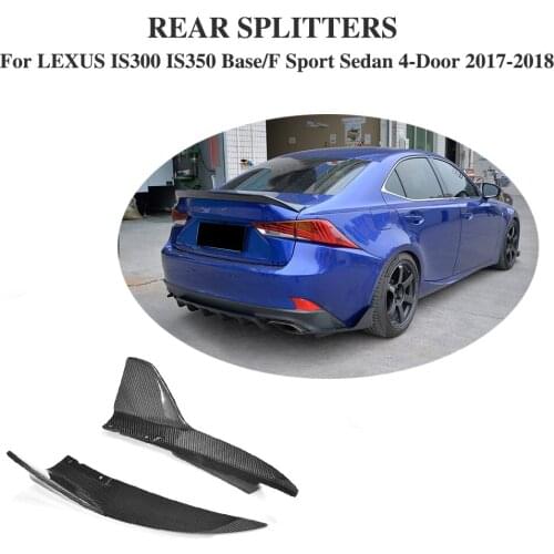 Carbon Fiber Front Rear Bumper lip Splitter Aprons Flags for Lexus IS F Sport Sedan 4 Door Only 2017-2018