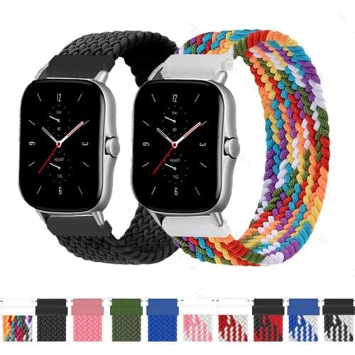 20mm 22mm Braided Solo Loop Band for Samsung Galaxy watch 3/46mm/42mm/active 2/Gear S3 bracelet Huawei watch GT/2/2e/Pro strap