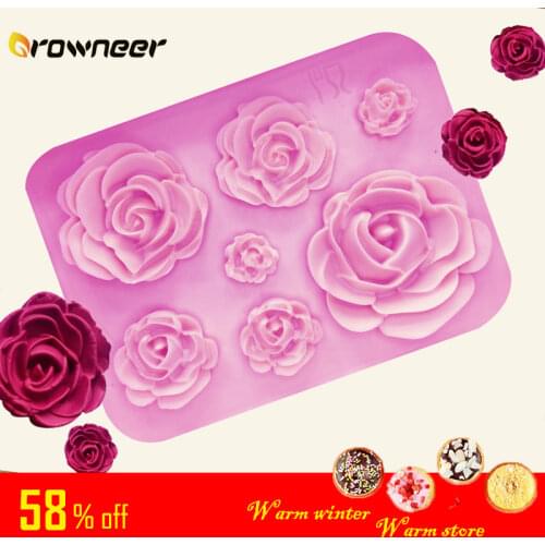 Rose Mold DIY Flower Baking Silicone Cake Decorating Tool Pastry Fondant Sugarcraft Mould Chocolate Biscuits Cookies Kitchen