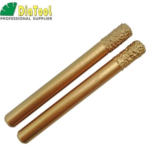 SHDIATOOL 2pcs 6/12mm X60mm Cylinder Flat-end, CNC STONE Engraving Bits /CNC Tool, Stone Carving Tools, Diamond Burrs, End Mill