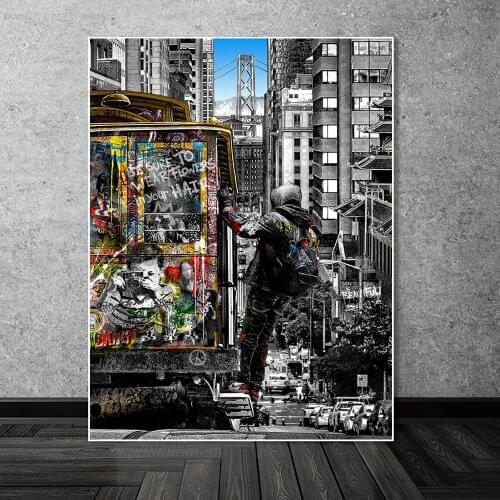 Modern Graffiti Art Canvas Paintings Street Art Posters and Prints Abstract Figure Wall Art Pictures for Living Room Home Decor