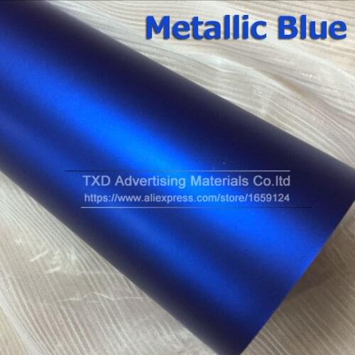 Blue Metallic Matt Vinyl wrap Car Wrap With Air Bubble Free Chrome matte vinyl film blue Matt Film Vehicle Wrapping Sticker Foil