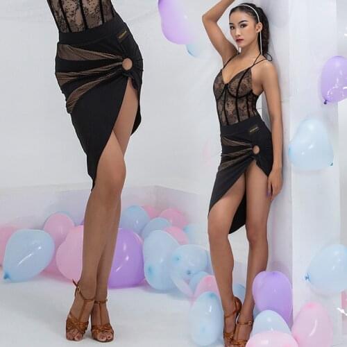 Latin Dance Skirt Women New Circle Ring Irregular Skirt Adult Dance Practice Clothes Samba Rumba Salsa Tango Show Skirt DNV14855