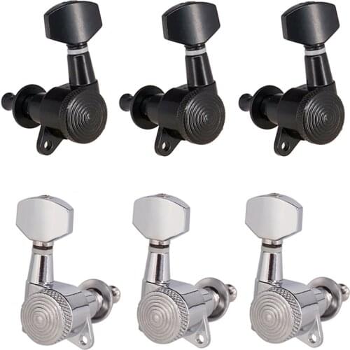 Guitar Parts & Accessories Guitar String Peg Locking Tuners Tuning Pegs Guitar Silver&Black 6R&6L&3R3L for choose Machine Head