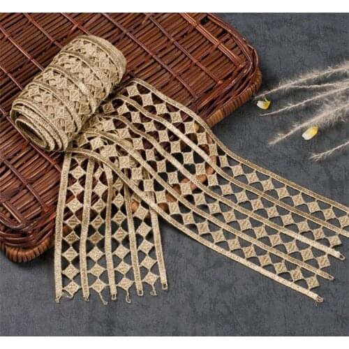 Gold African Lace Fabric,DIY garment accessories,Sewing Edge Trim Wedding Lace,Lace Material