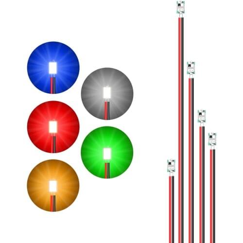 0805 Led Light Flashing SMD Blinking HO N OO Scale Pre-soldered Litz Wired LED Leads 20cm Wires Micro Model Train 20Pcs